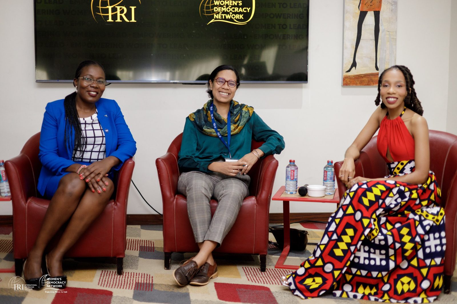 Mantate with fellow panellists at the Women’s Democracy Network Conference